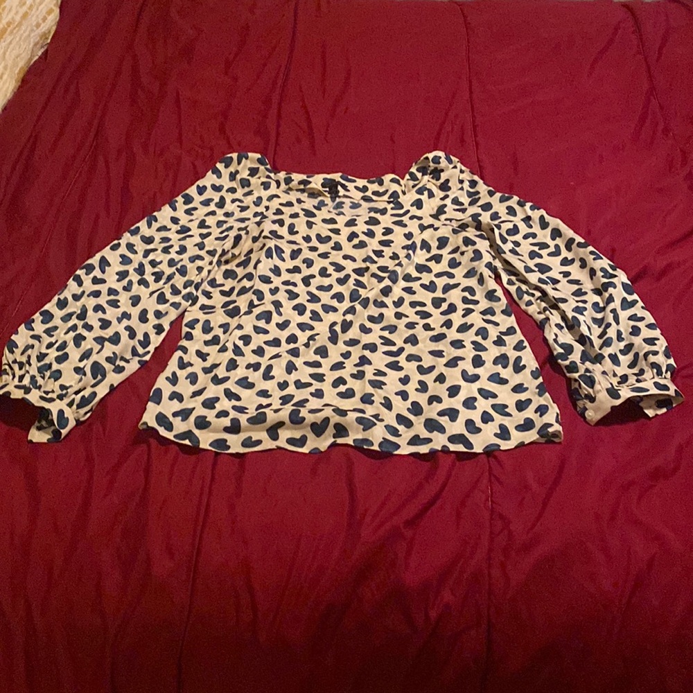 Green and cream Ann Taylor blouse!
